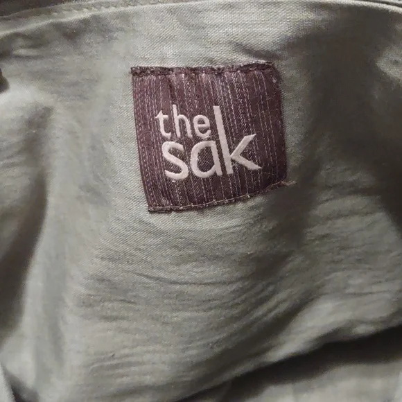 The Sak purse Olive Green , Tan with brown leather-like accents. - Picture 2 of 9